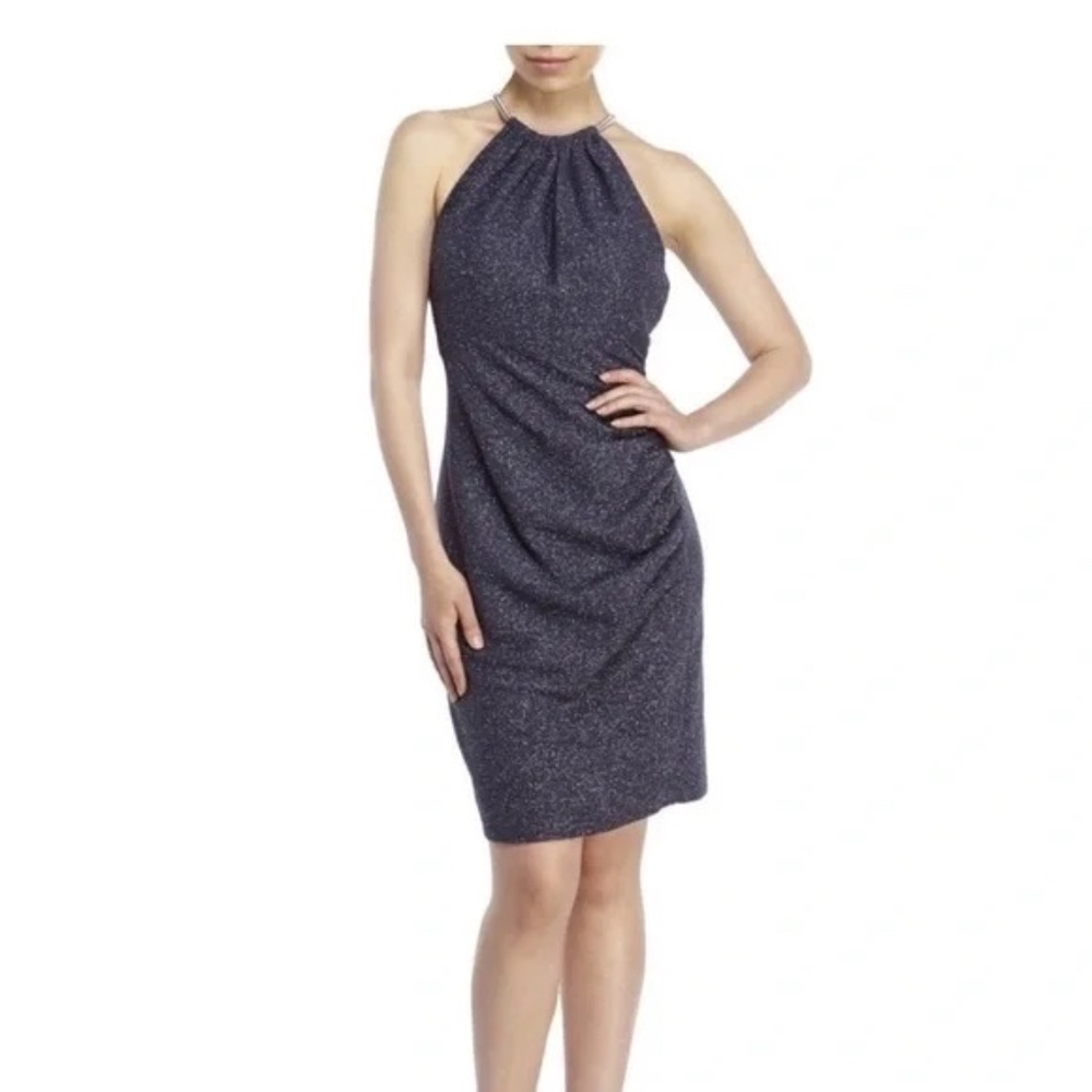 2016 Retro Halter Dress in Shimmering Black  by Eliza J